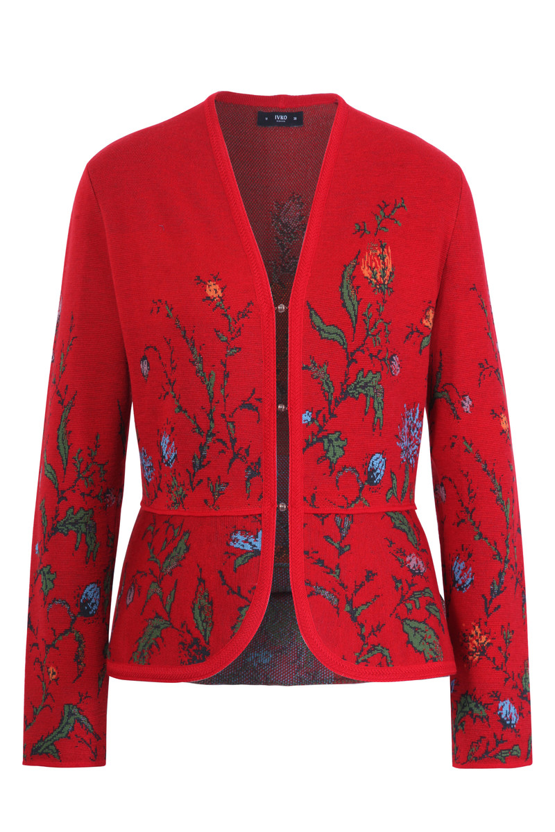 Cardigan, Floral Pattern - Cardigans - Ivko Woman