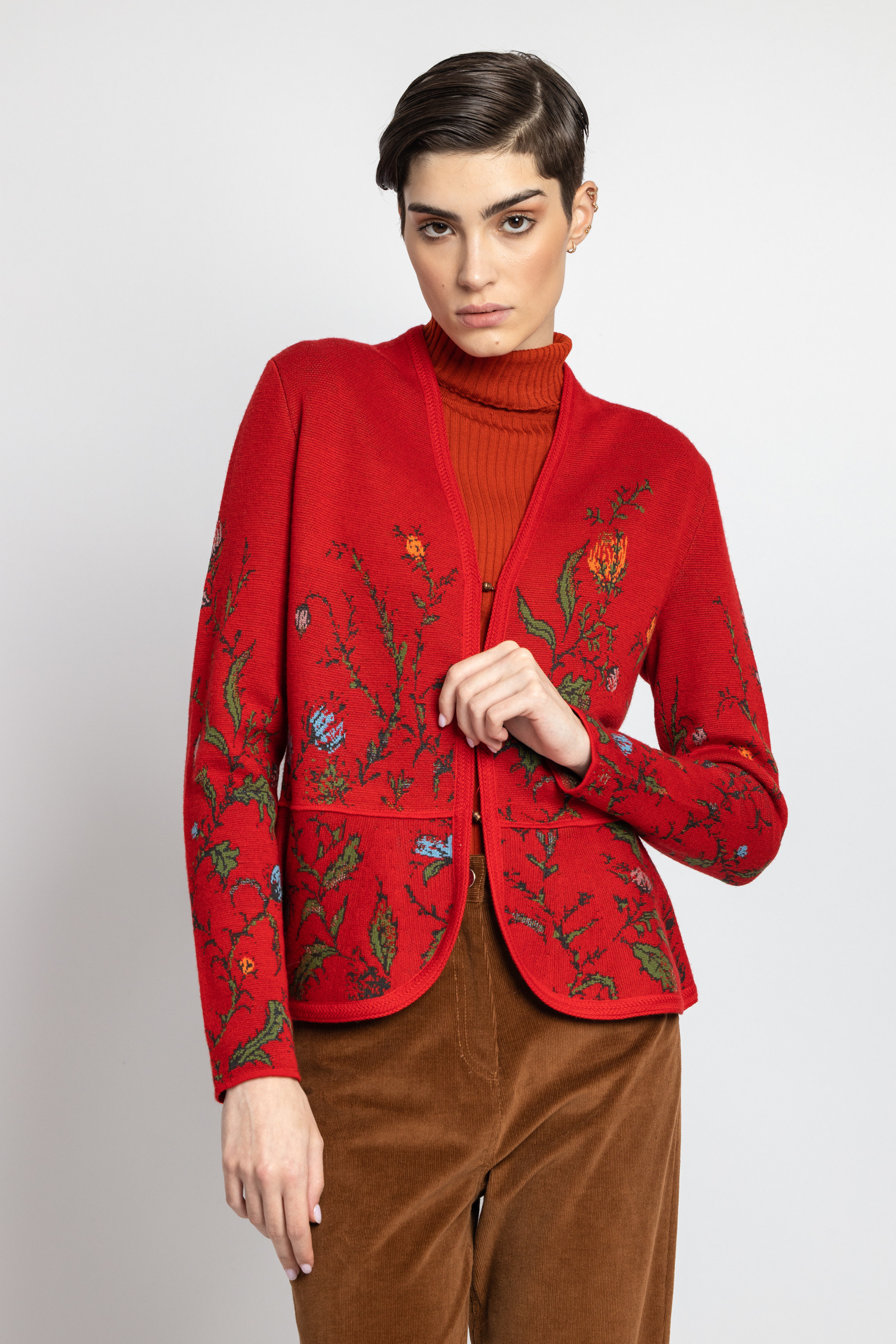 IVKO  Woman IVKO - Cardigan Floral Pattern Red