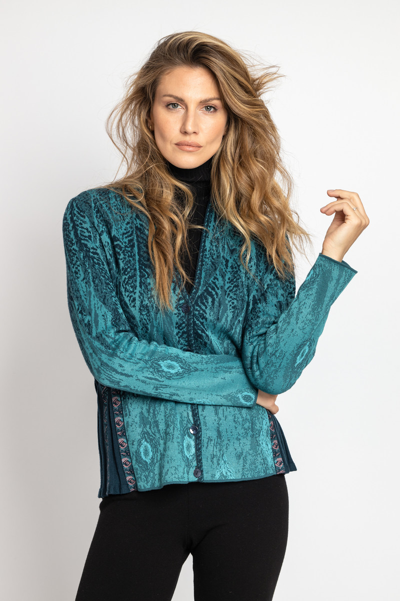 IVKO - Jacquard Jacket Pheasant Motif Petrol