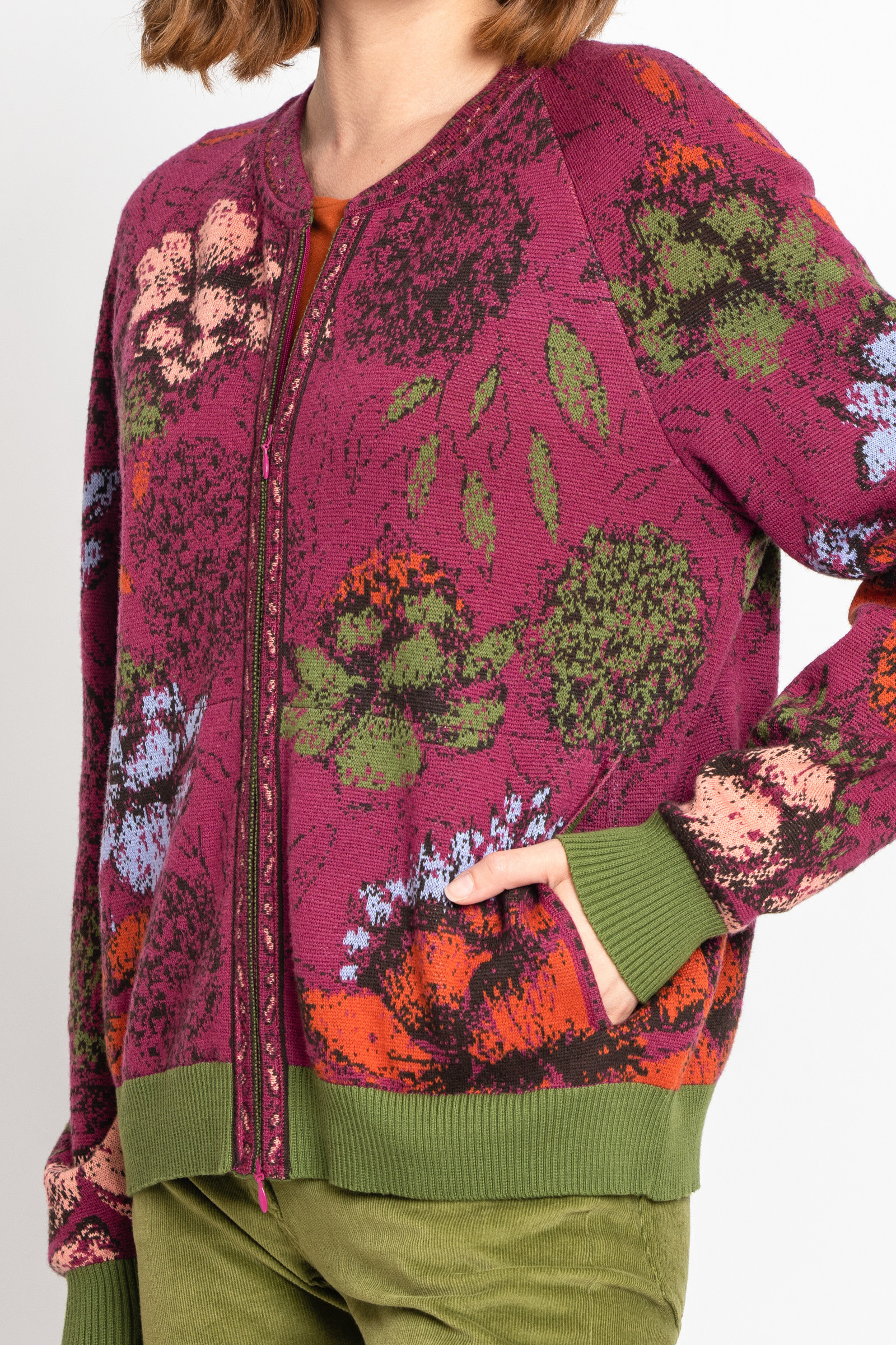 IVKO  Woman IVKO - Jacquard Bomber Jacket Floral Pattern Magenta