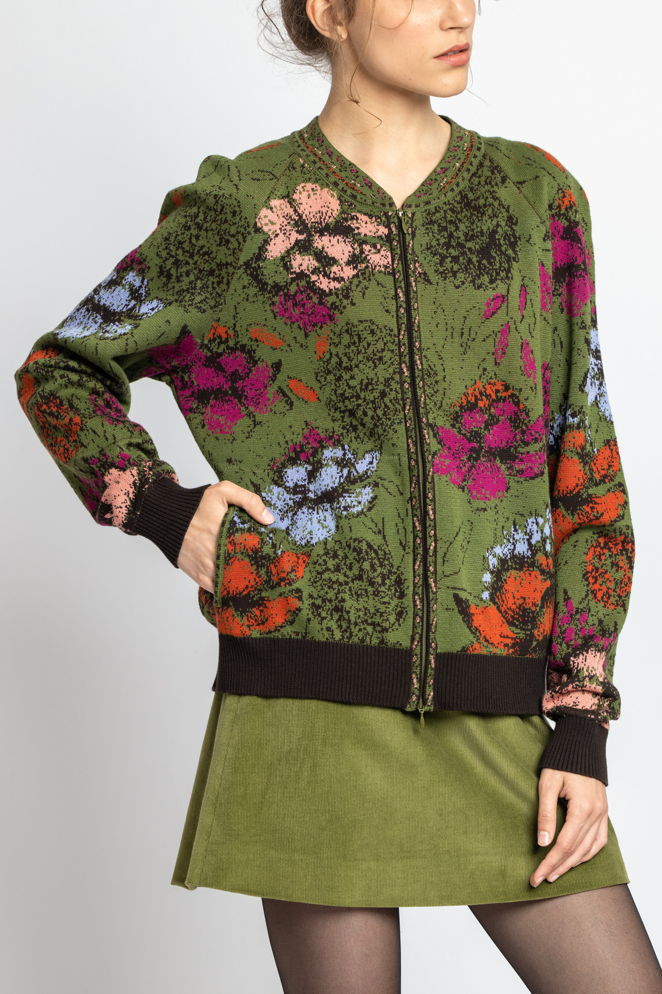 Veste Ivko Rouge à Motif Floral - Laine - Taille Normale - Neuf Avec étiquettes - Printemps/Hiver