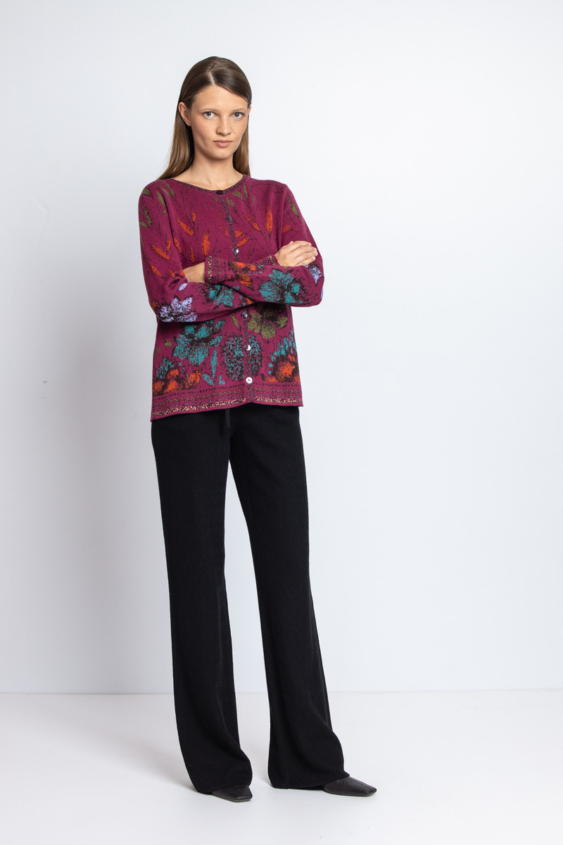 Cardigan, Floral Pattern - Cardigans - Ivko Woman