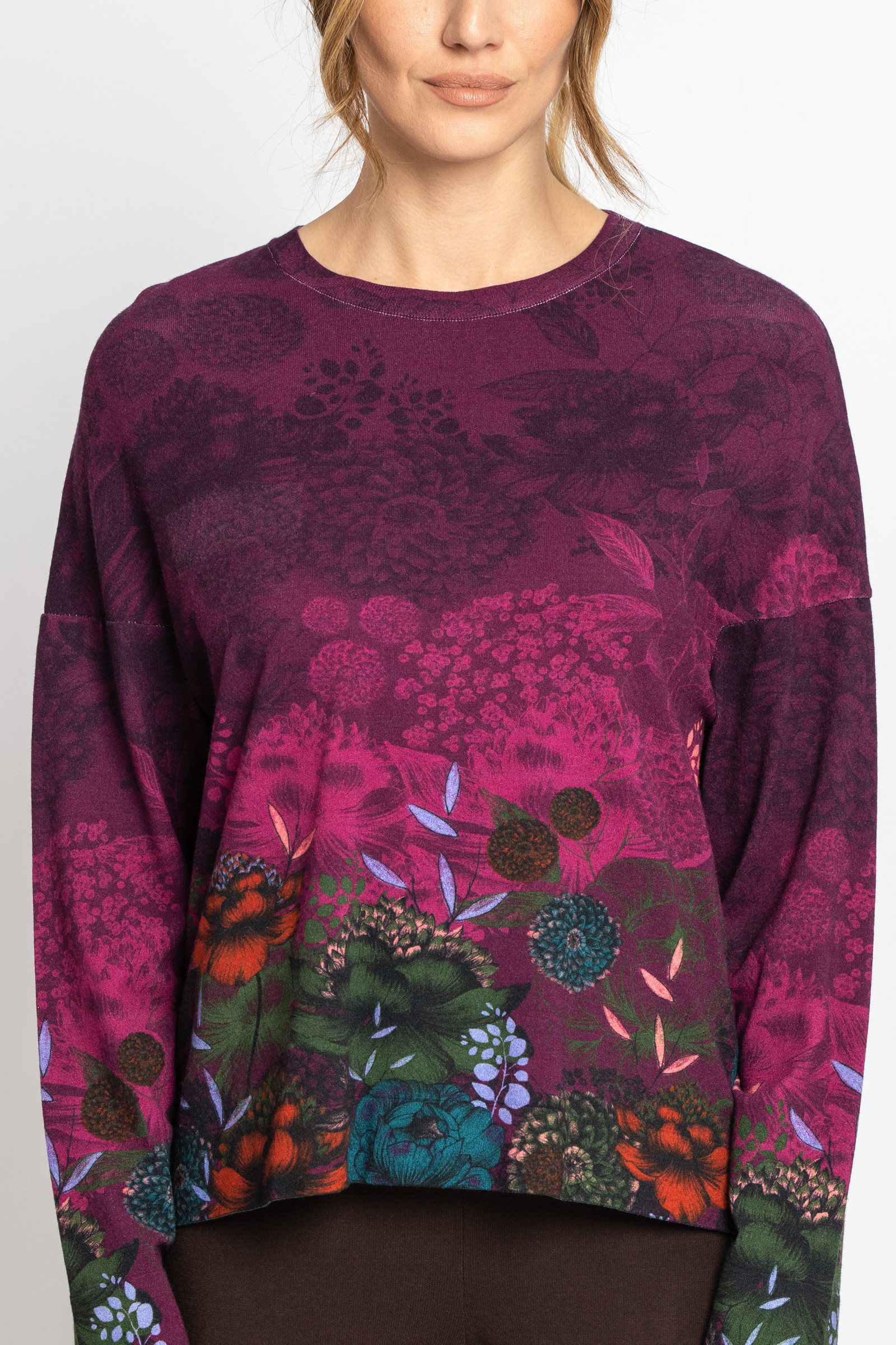 IVKO  Woman IVKO  - Jacquard Pullover Floral Pattern Magenta