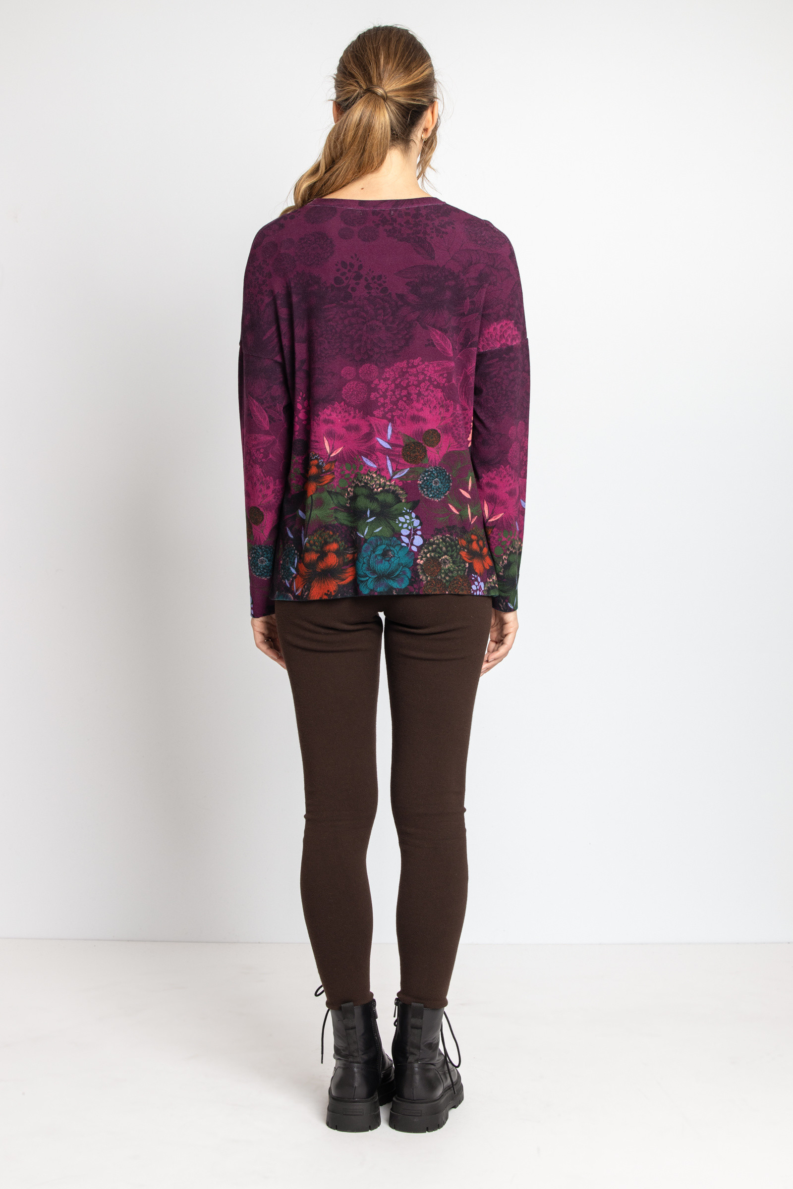 IVKO  Woman IVKO  - Jacquard Pullover Floral Pattern Magenta