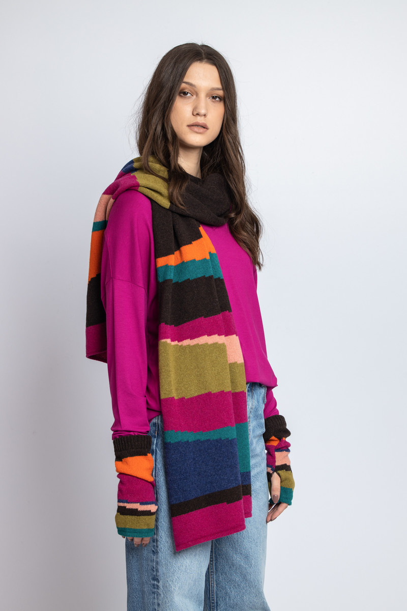 IVKO - Scarf Color Blocking Brown