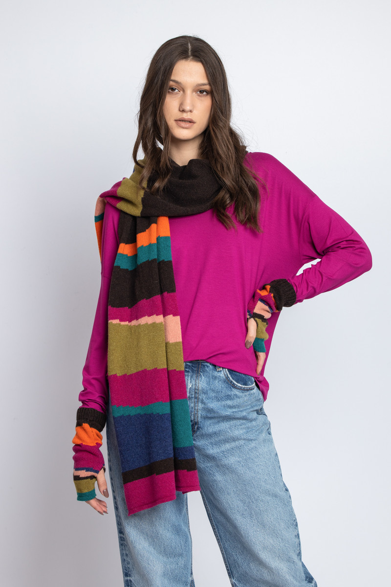IVKO - Scarf Color Blocking Brown