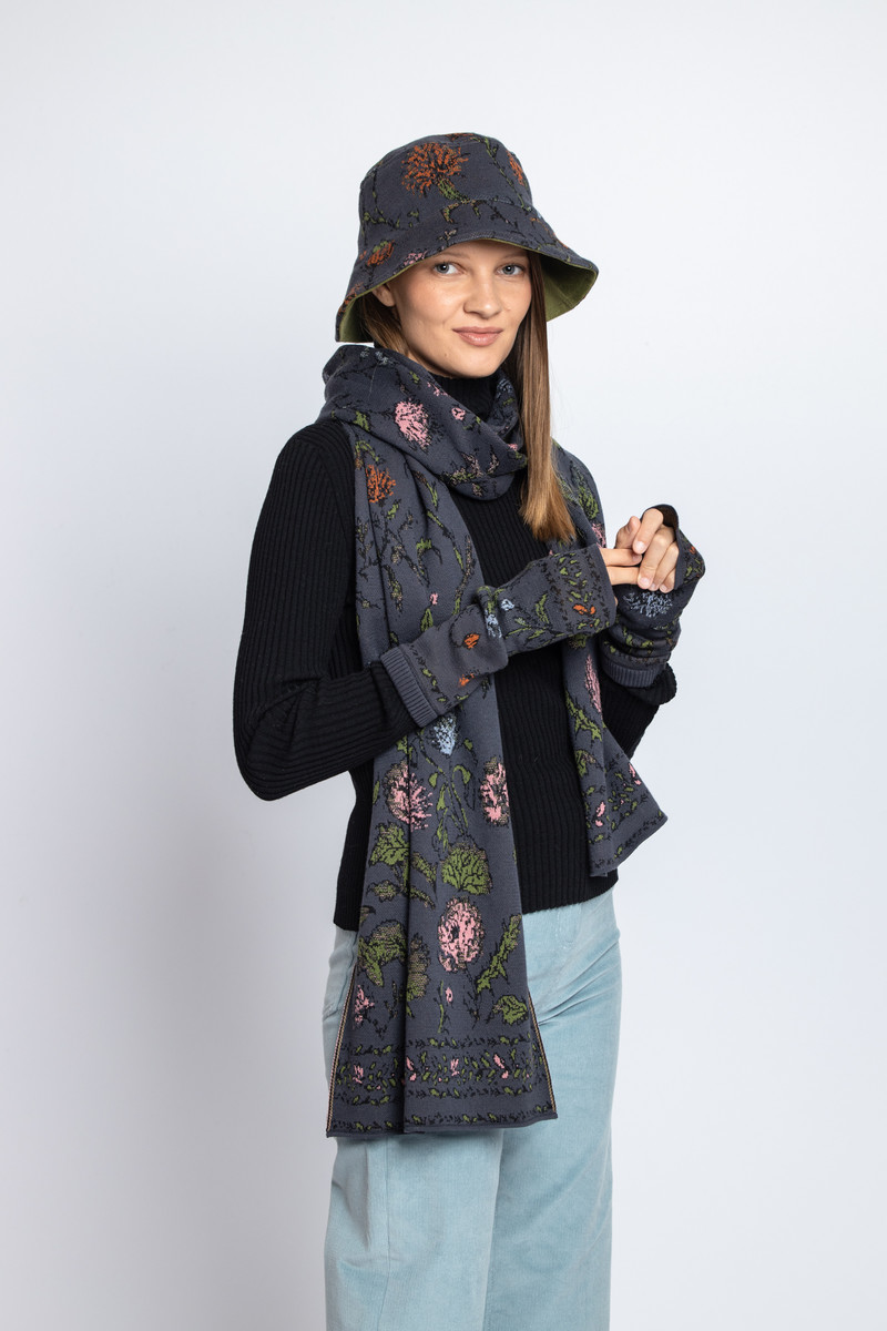 IVKO - Scarf Floral Pattern Anthracite