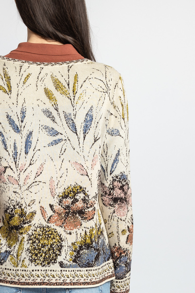 IVKO - Cardigan Floral Pattern Off-White