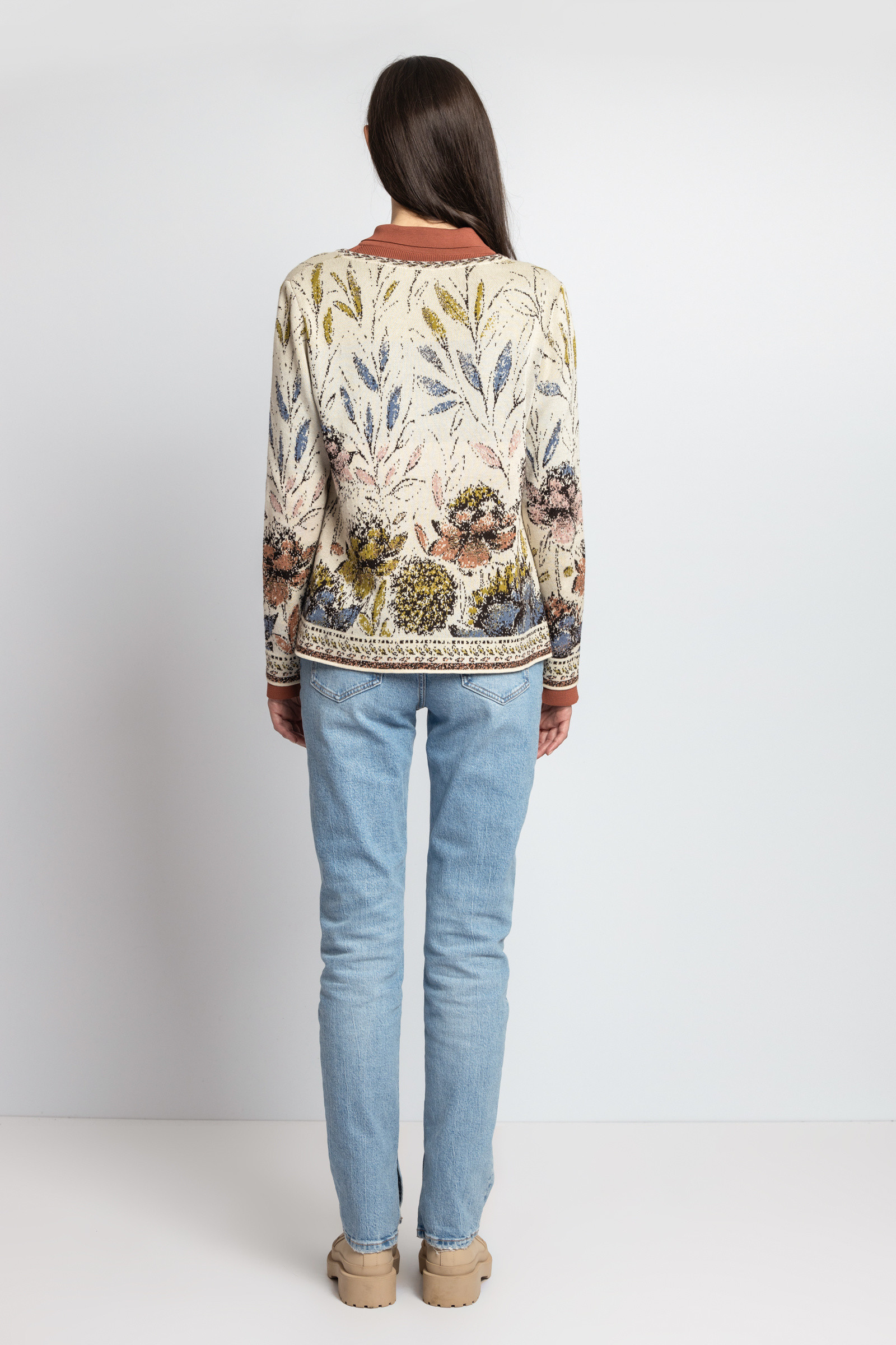 IVKO Cardigan Floral Pattern Off-White 
