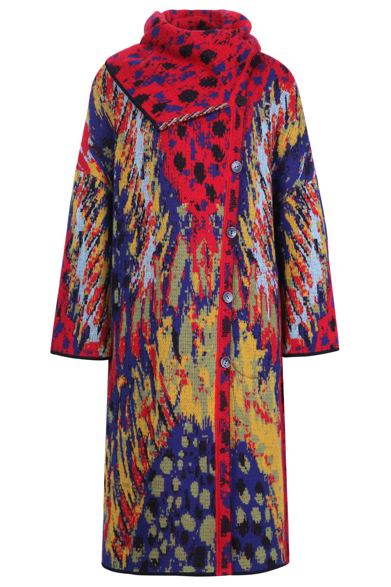 IVKO - Jacquard Coat Brocade Pattern Red