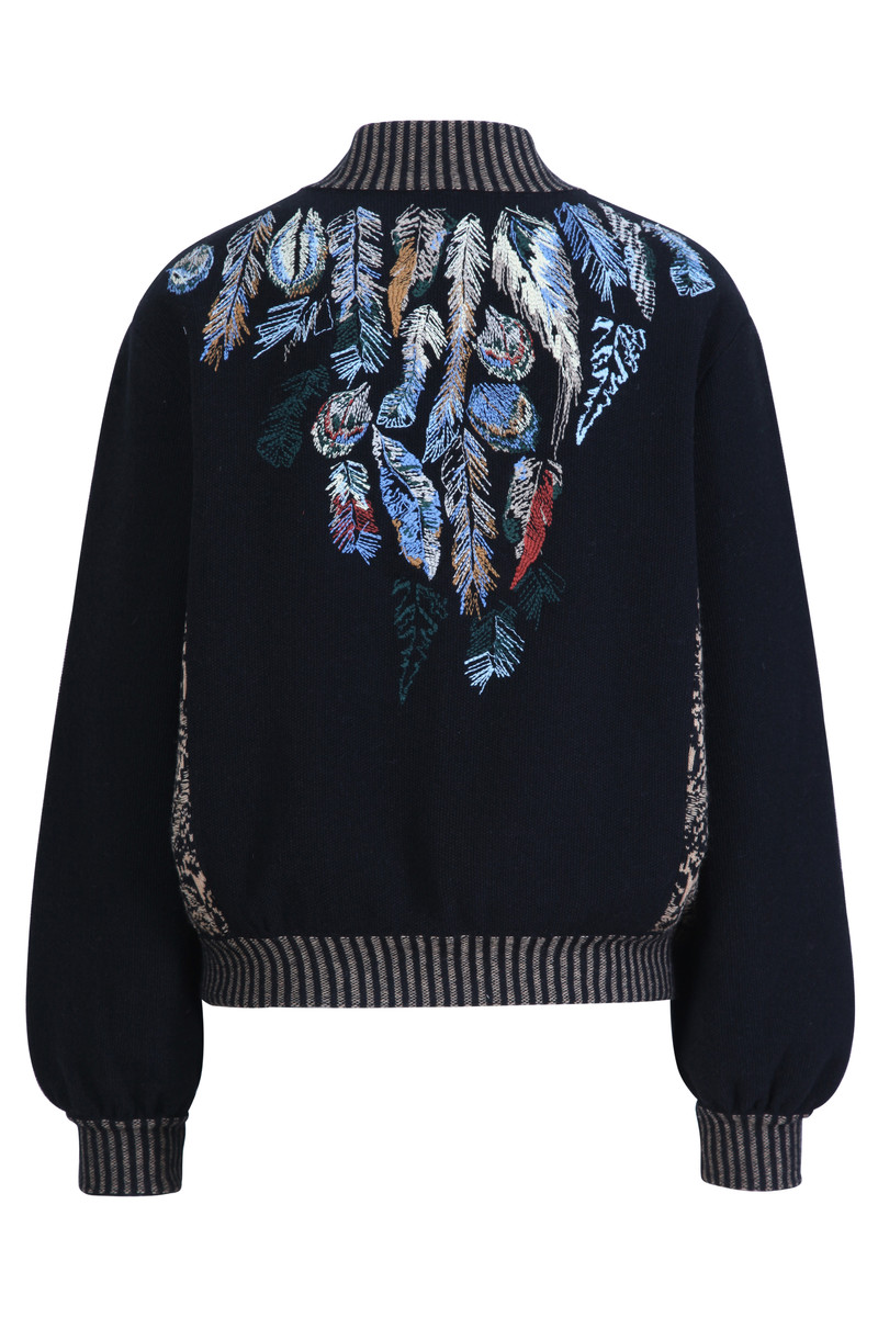 IVKO - Roll Neck Jacket with Embroidery Black