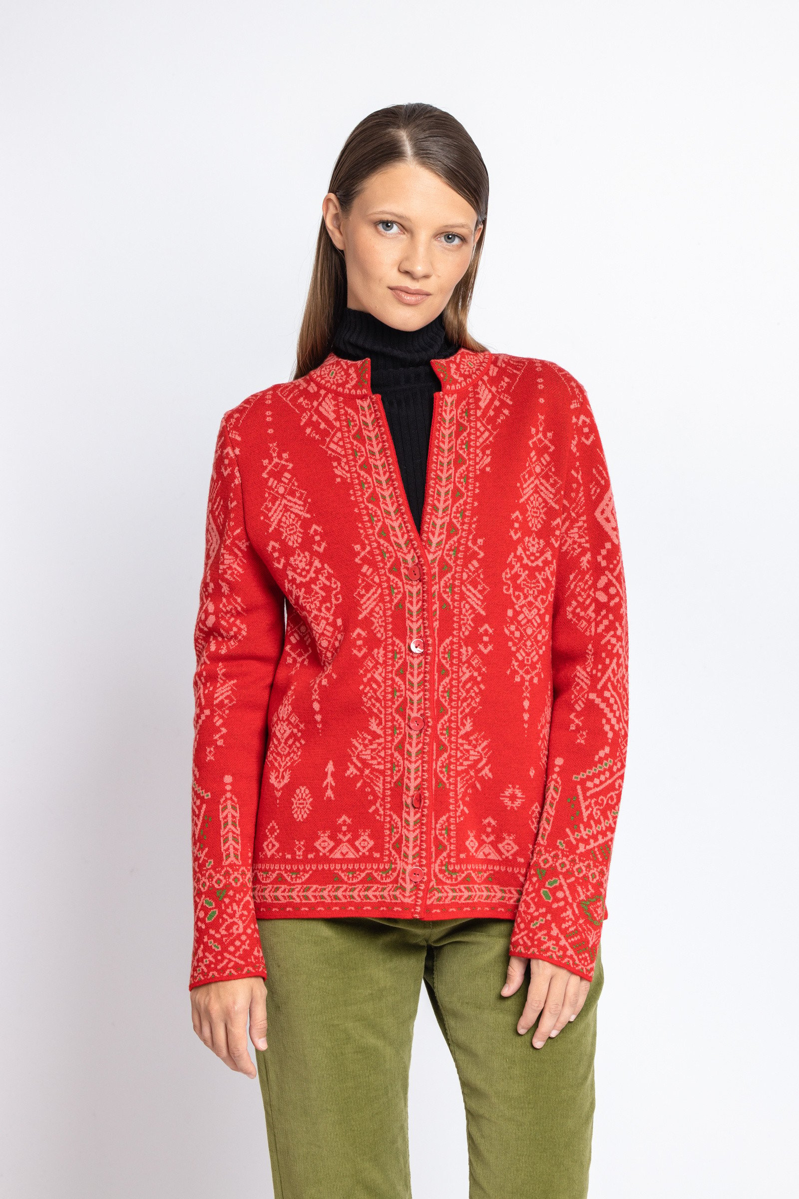 IVKO  Woman IVKO - Jacquard Jacket Root Pattern Red
