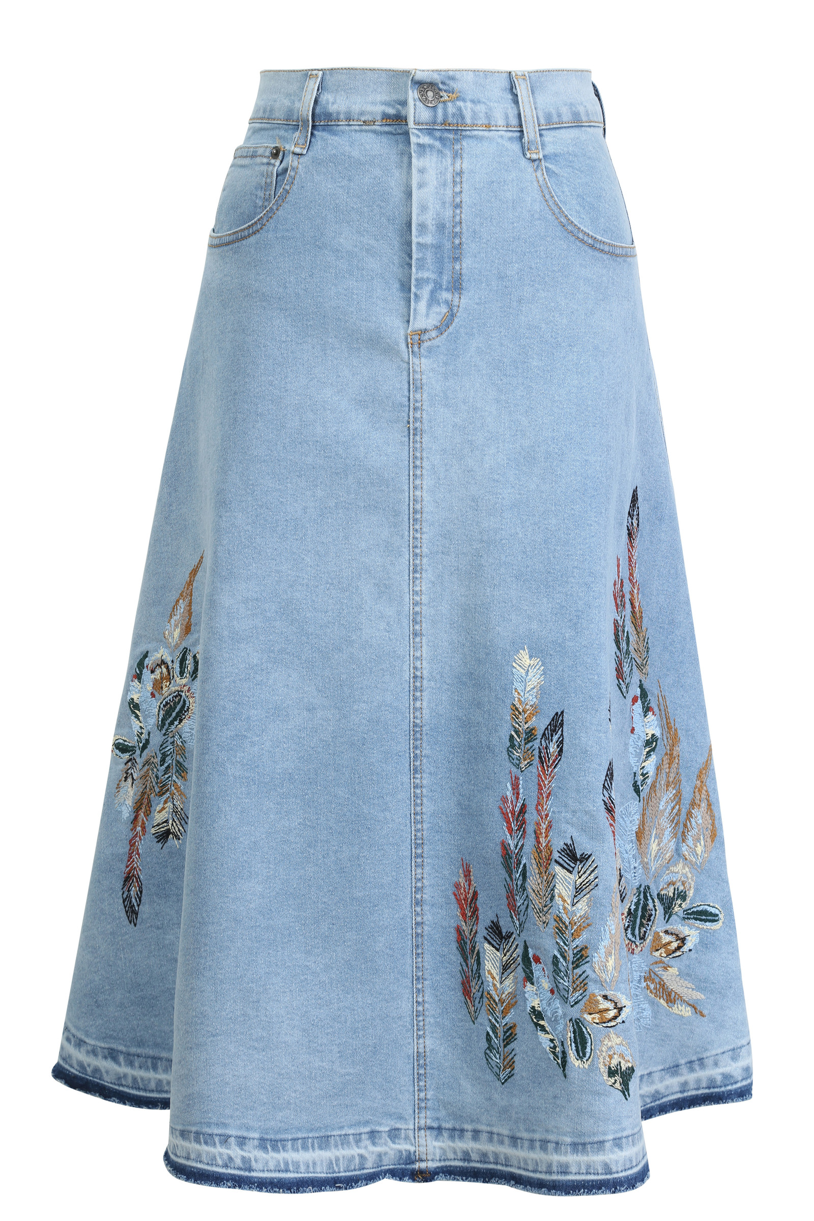 IVKO  Woman IVKO  - Jeans Skirt with Embroidery Stone Blue