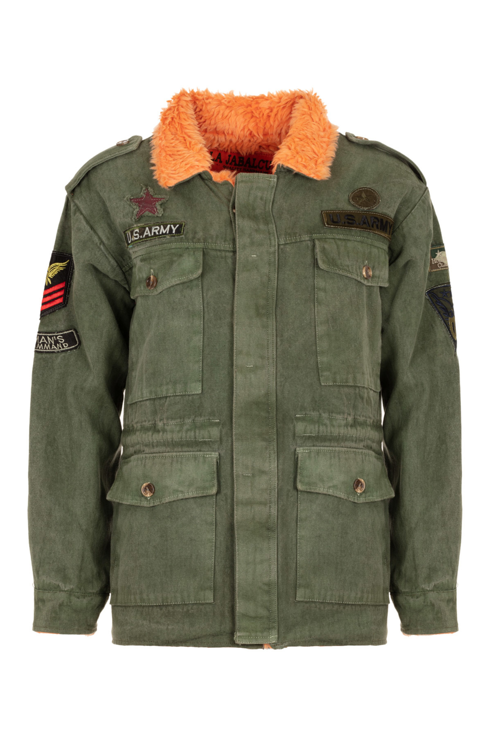 La Jabalcuza - Cargo Jacket Eagle Army with Orange Fur