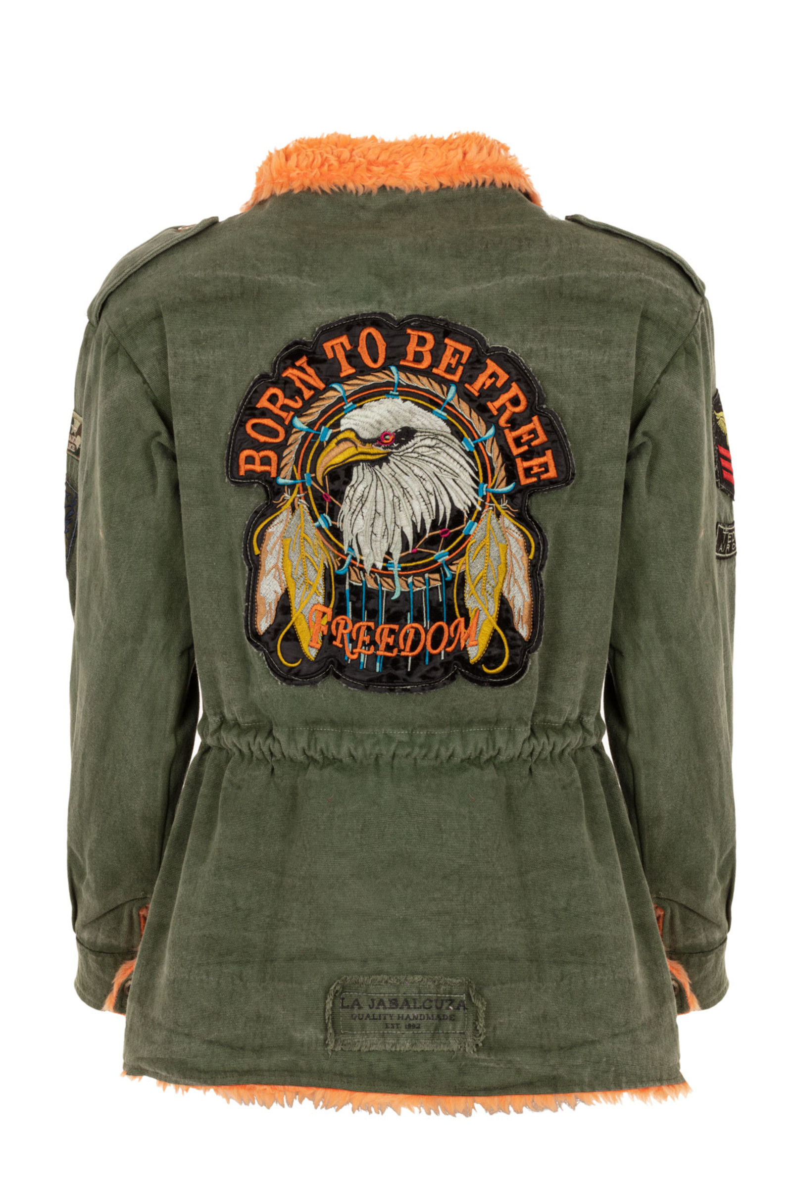 La Jabalcuza La Jabalcuza - Cargo Jacket Eagle Army with Orange Fur