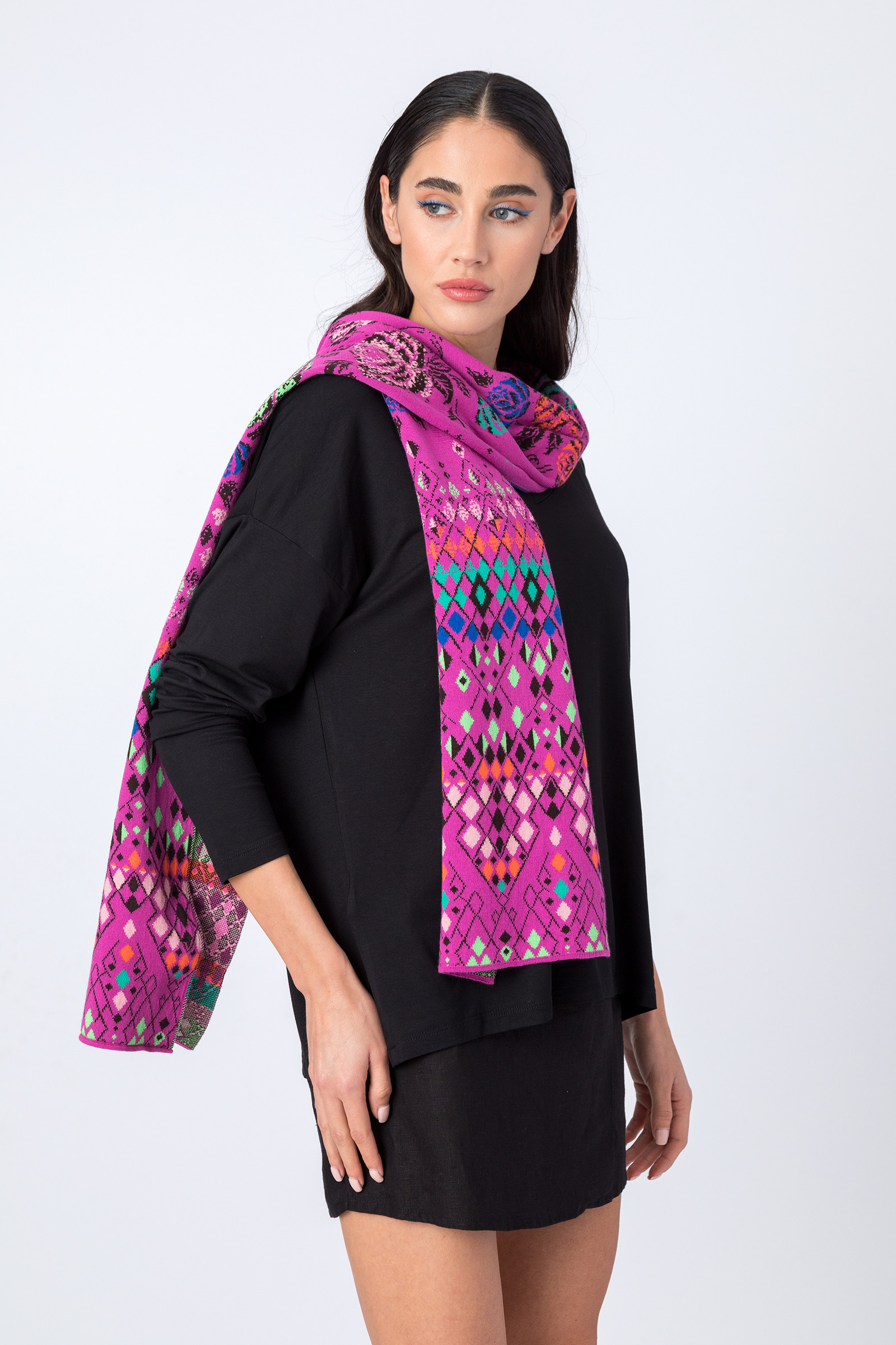 IVKO  Woman IVKO - LIMITED EDITION Floral Scarf Magenta