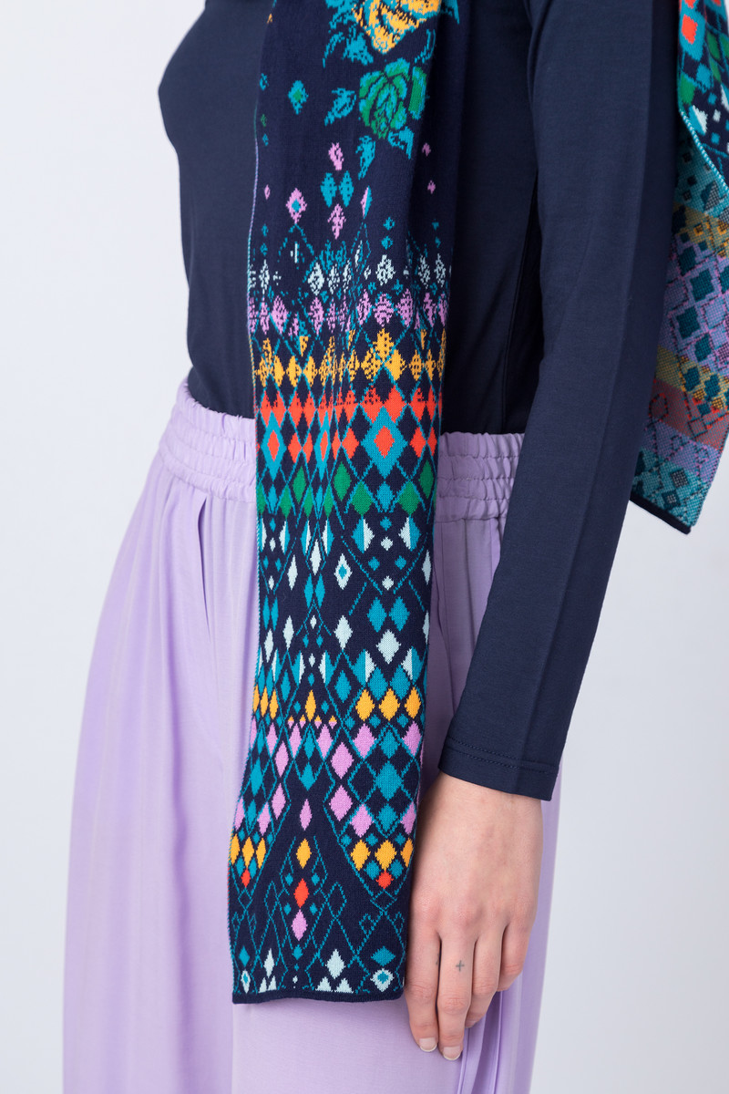 IVKO - LIMITED EDITION Floral Scarf Marine