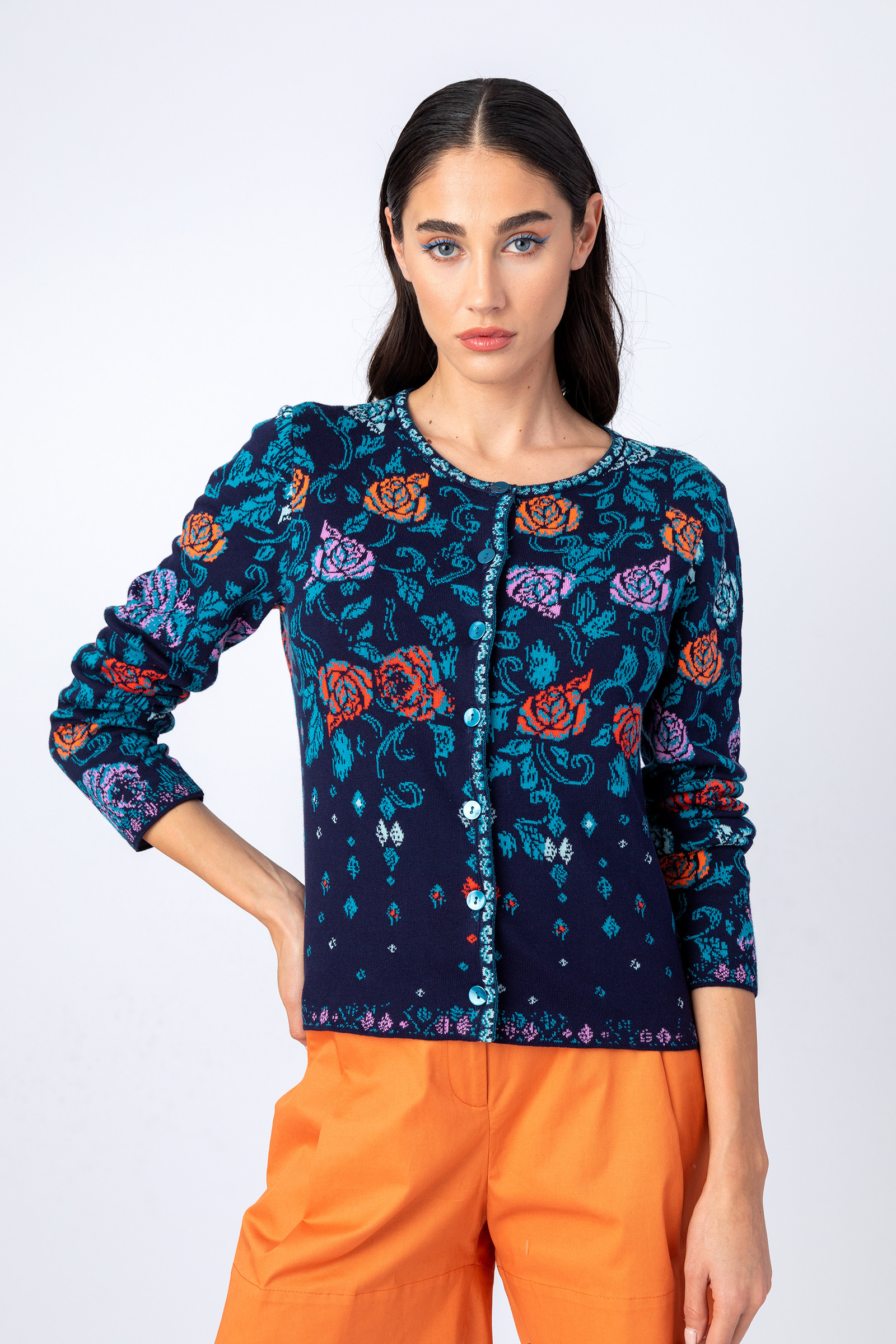 IVKO  Woman IVKO - LIMITED EDITION Floral Cardigan Marine