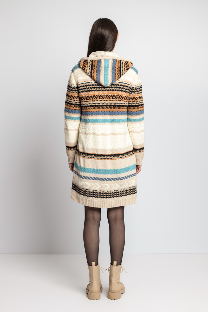 IVKO - Striped Jacket with Hoodie Almond