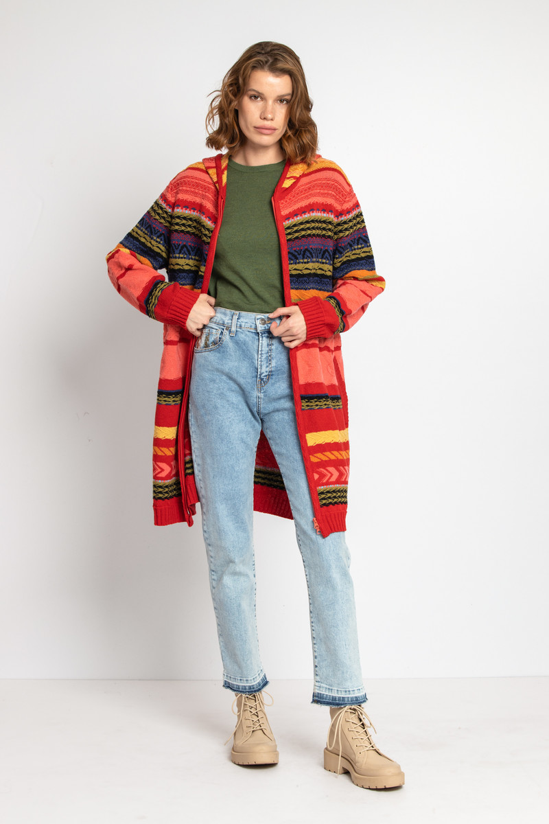 IVKO - Striped Jacket with Hoodie Red