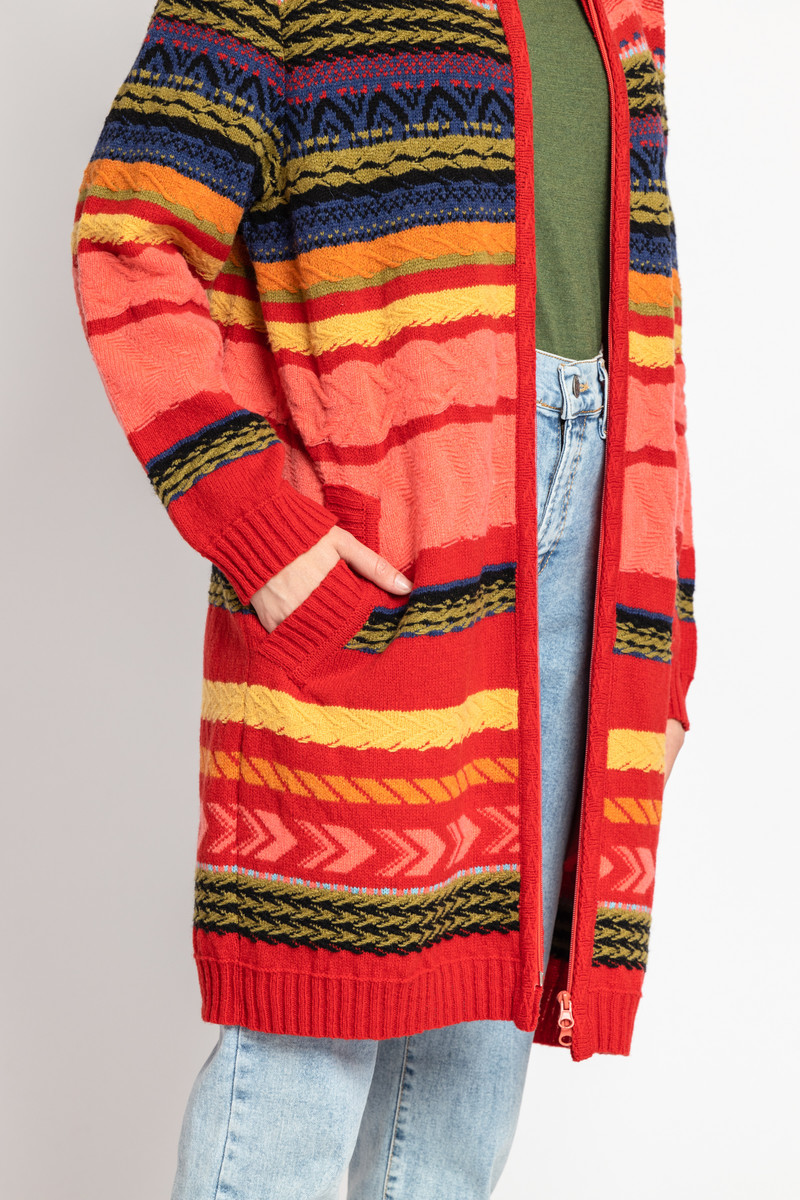IVKO - Striped Jacket with Hoodie Red