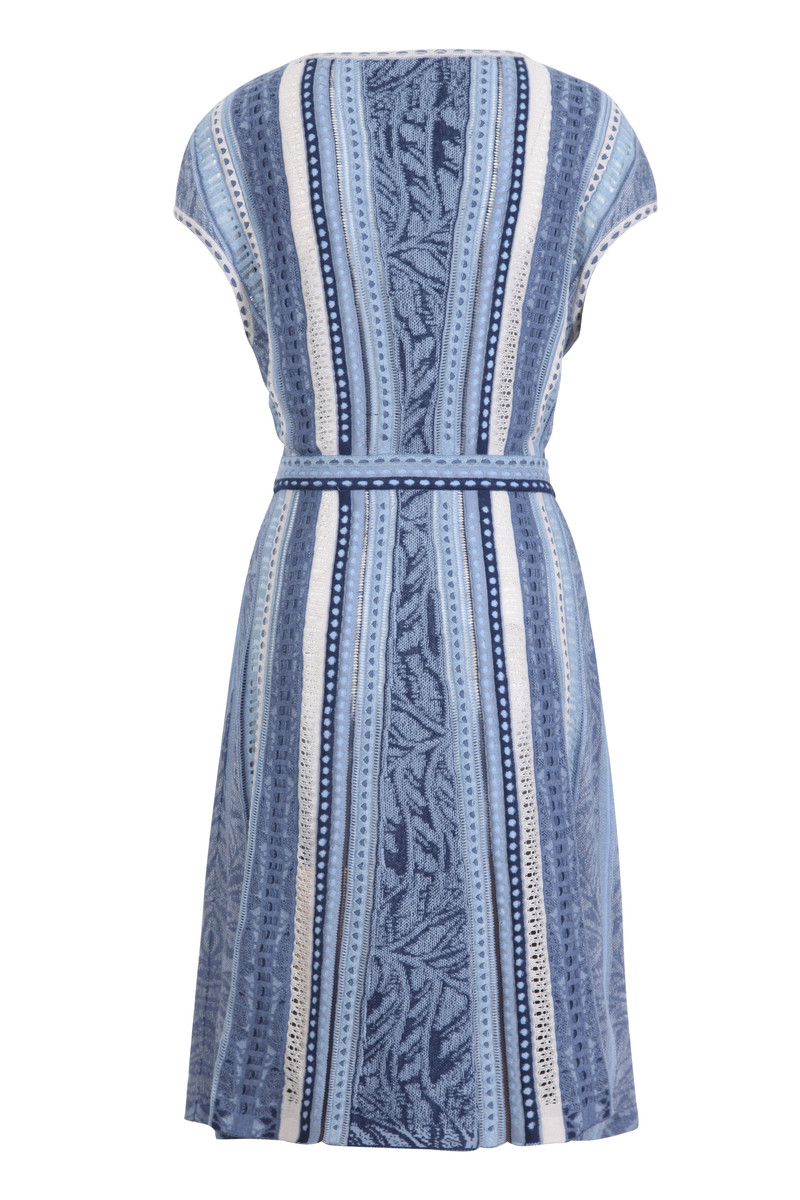 IVKO - Stripe Dress Nomad Motif Stone Blue