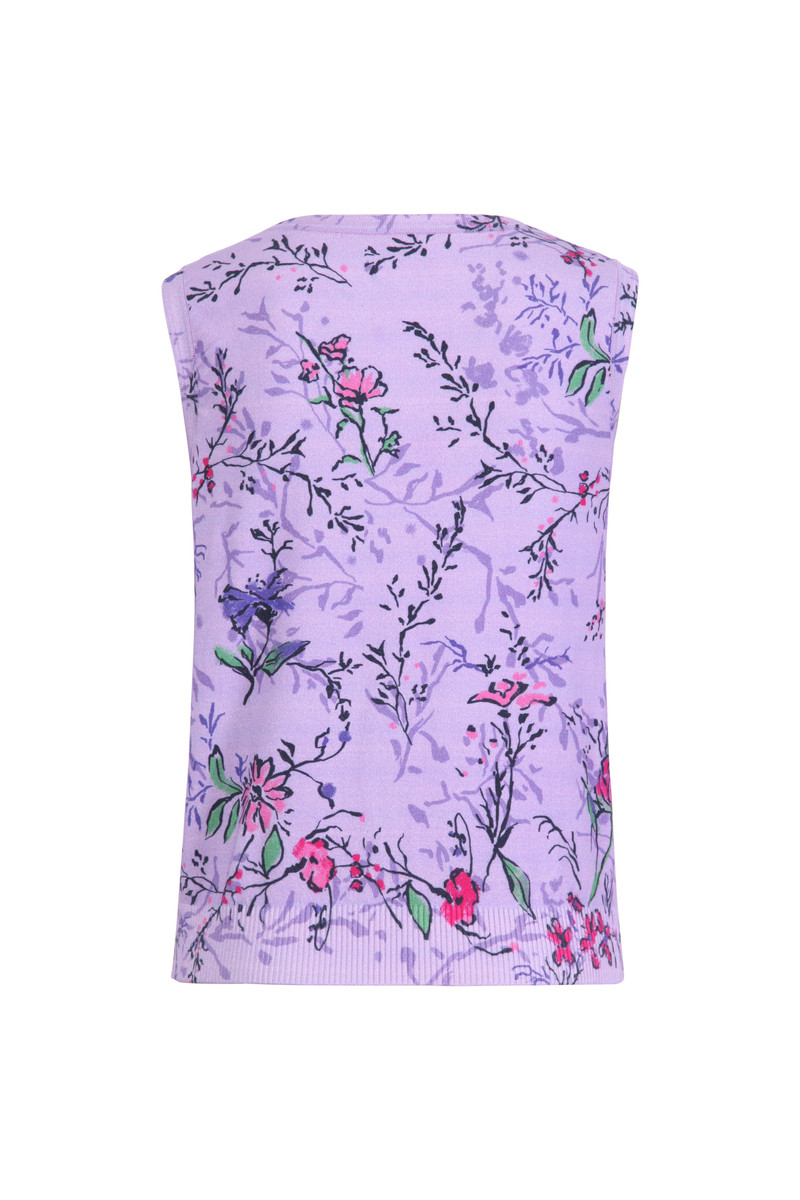 IVKO - Printed Pullover V-Neck Herbarium Motif Lilac