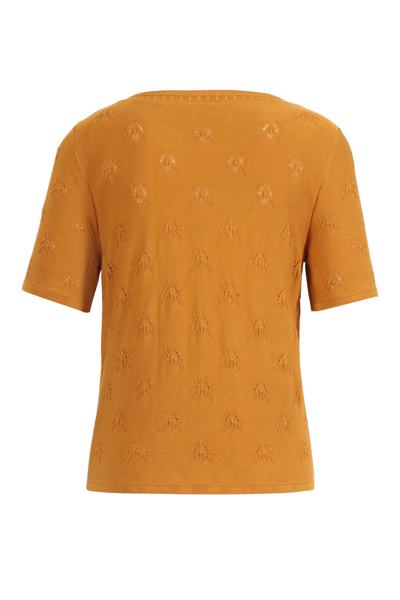 IVKO  - Structure Short Sleeve Pullover with Embroidery Golden