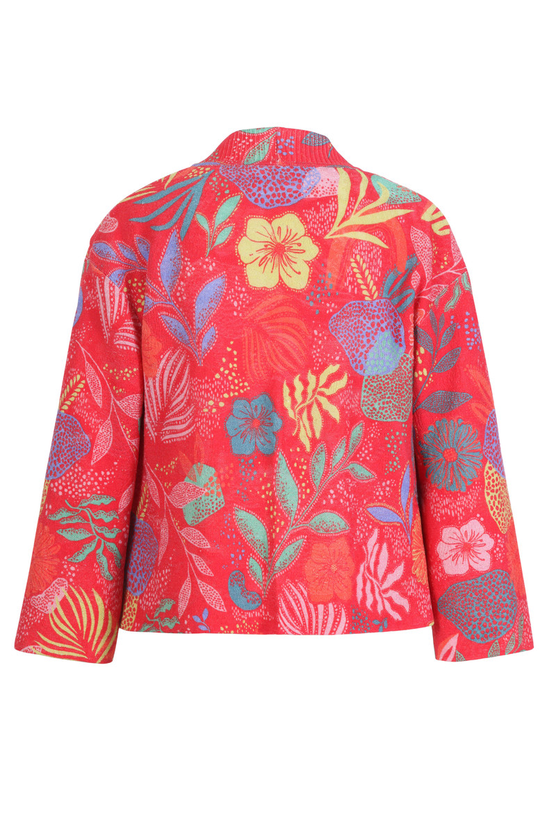 IVKO - Printed Cardigan Sea Plants Motif Red