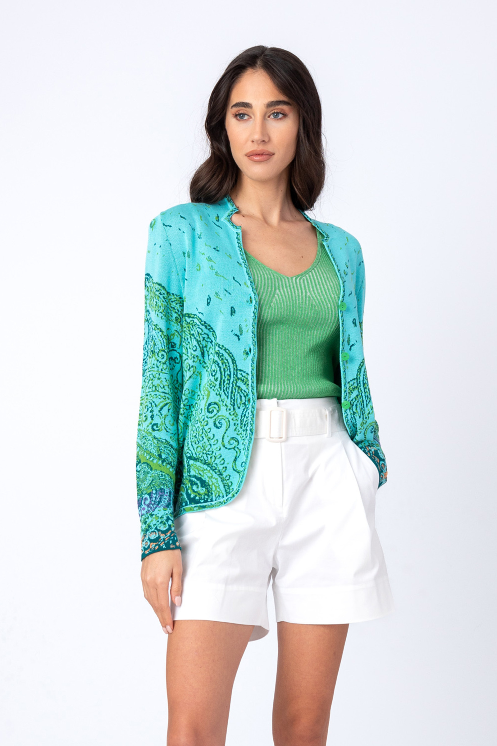 IVKO  Woman IVKO - Jacquard Jacket Filigree Pattern Sky