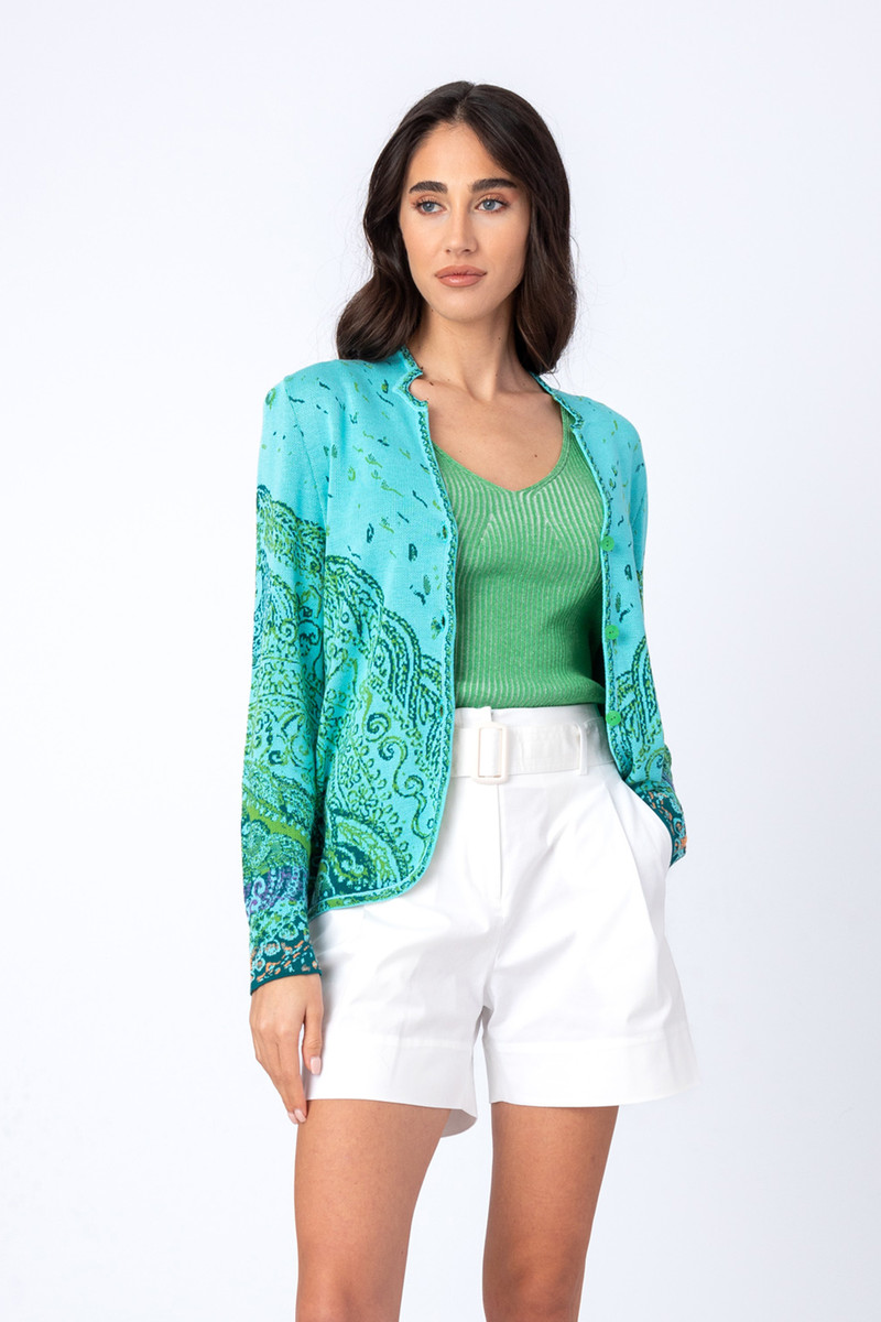 IVKO - Jacquard Jacket Filigree Pattern Sky