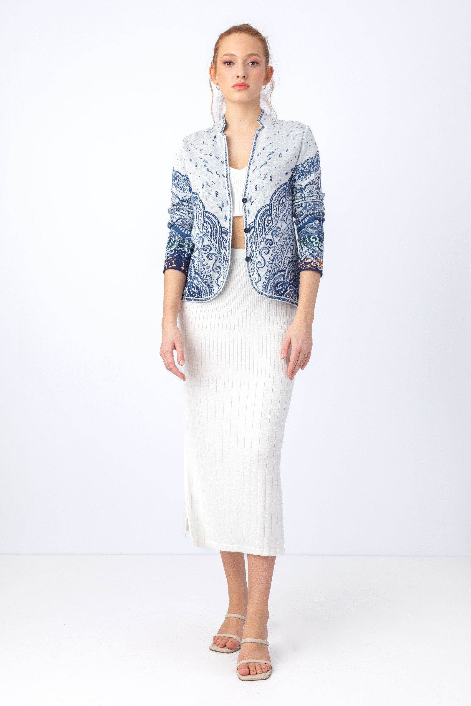 IVKO  Woman IVKO - Jacquard Jacket Filigree Pattern Off-White