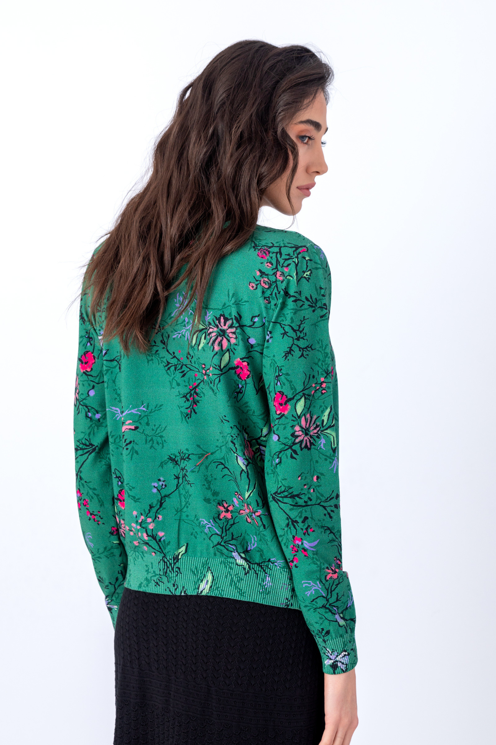 IVKO  Woman IVKO - Printed Cardigan Herbarium Pattern Pastel Greeny