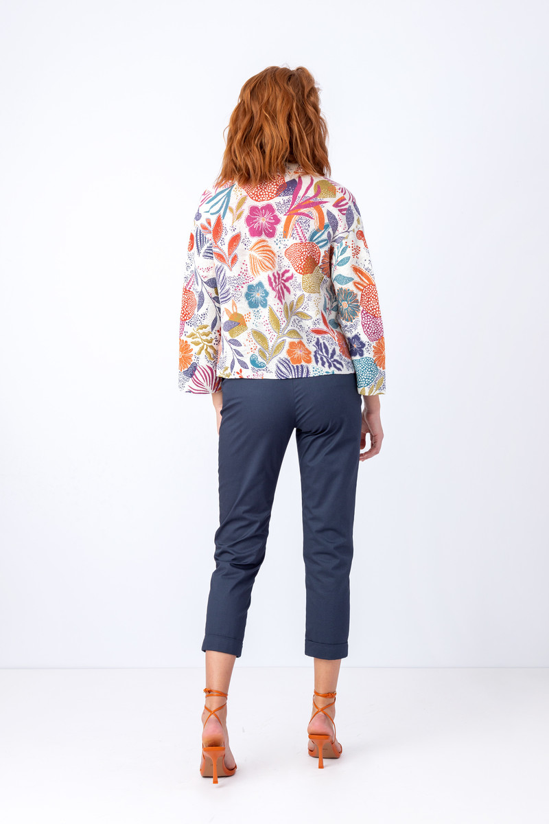 IVKO - Printed Cardigan Sea Plants Motif White