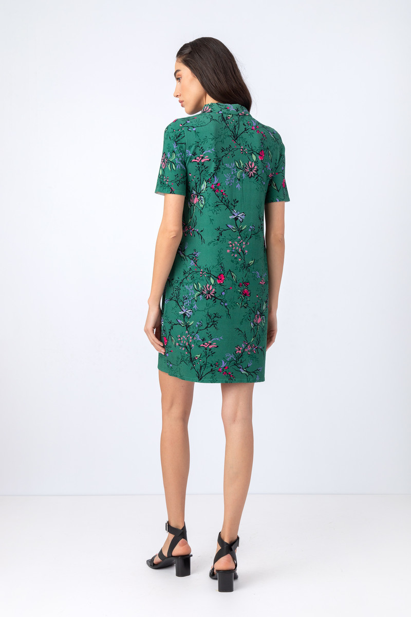 IVKO  - Printed Dress Herbarium Motif Pastel Green