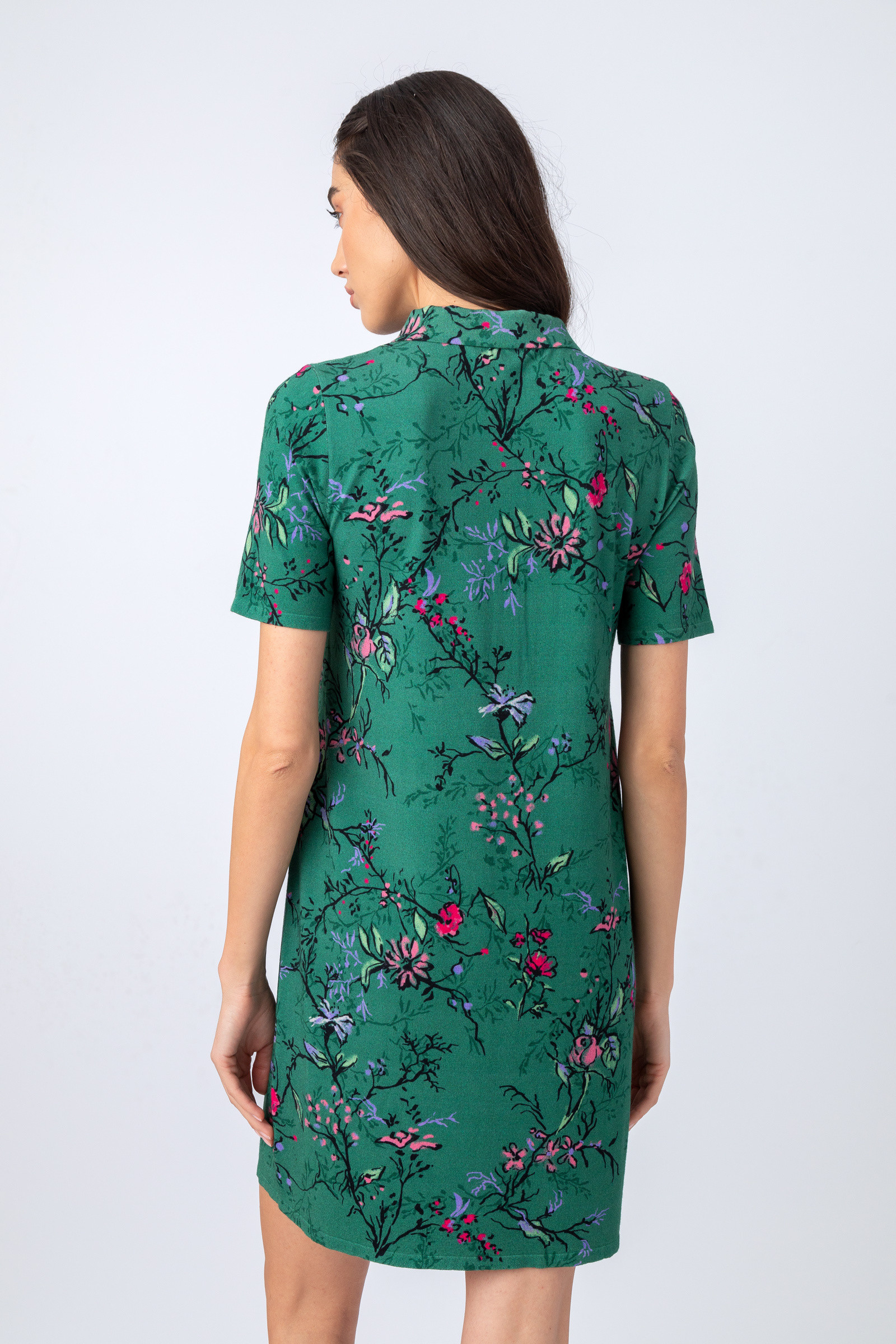 IVKO  Woman IVKO  - Printed Dress Herbarium Motif Pastel Green