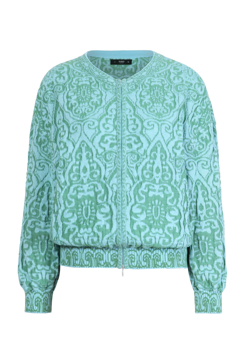 IVKO - Jacquard Jacket Filigree Pattern with Zip Green
