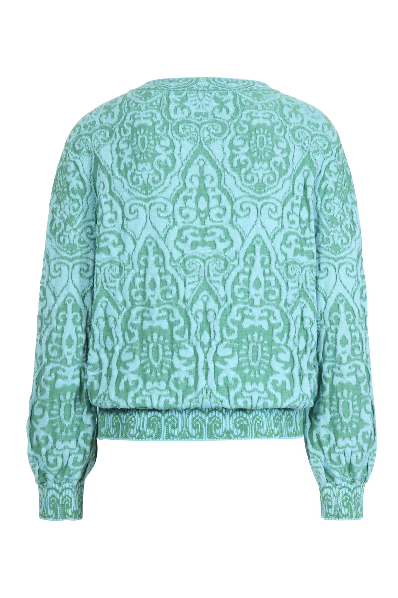 IVKO - Jacquard Jacket Filigree Pattern with Zip Green