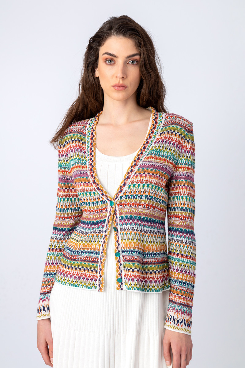 IVKO - Jacquard Jacket Stripe Pattern White