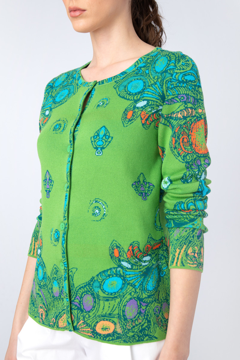 IVKO - Jacquard Cardigan Necklace Pattern Green