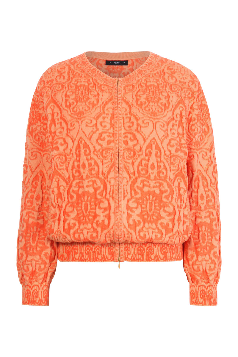 IVKO - Jacquard Jacket Filigree Pattern with Zip Peach