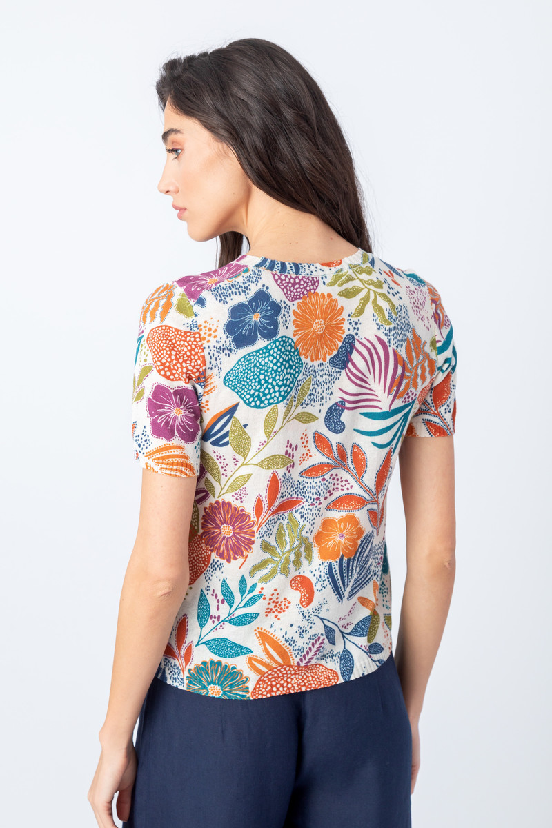 IVKO - Printed Pullover Sea Plants Motif White