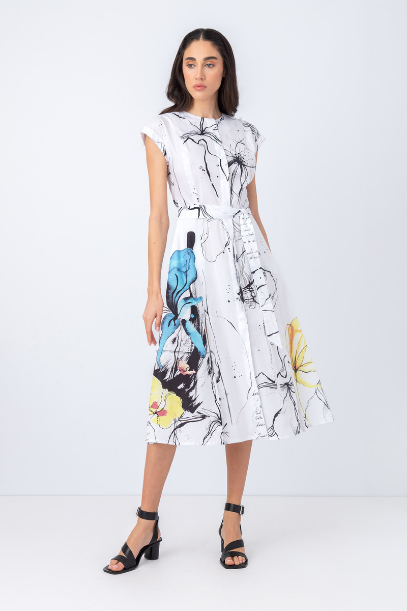 IVKO - A-Line Dress Letter Print White