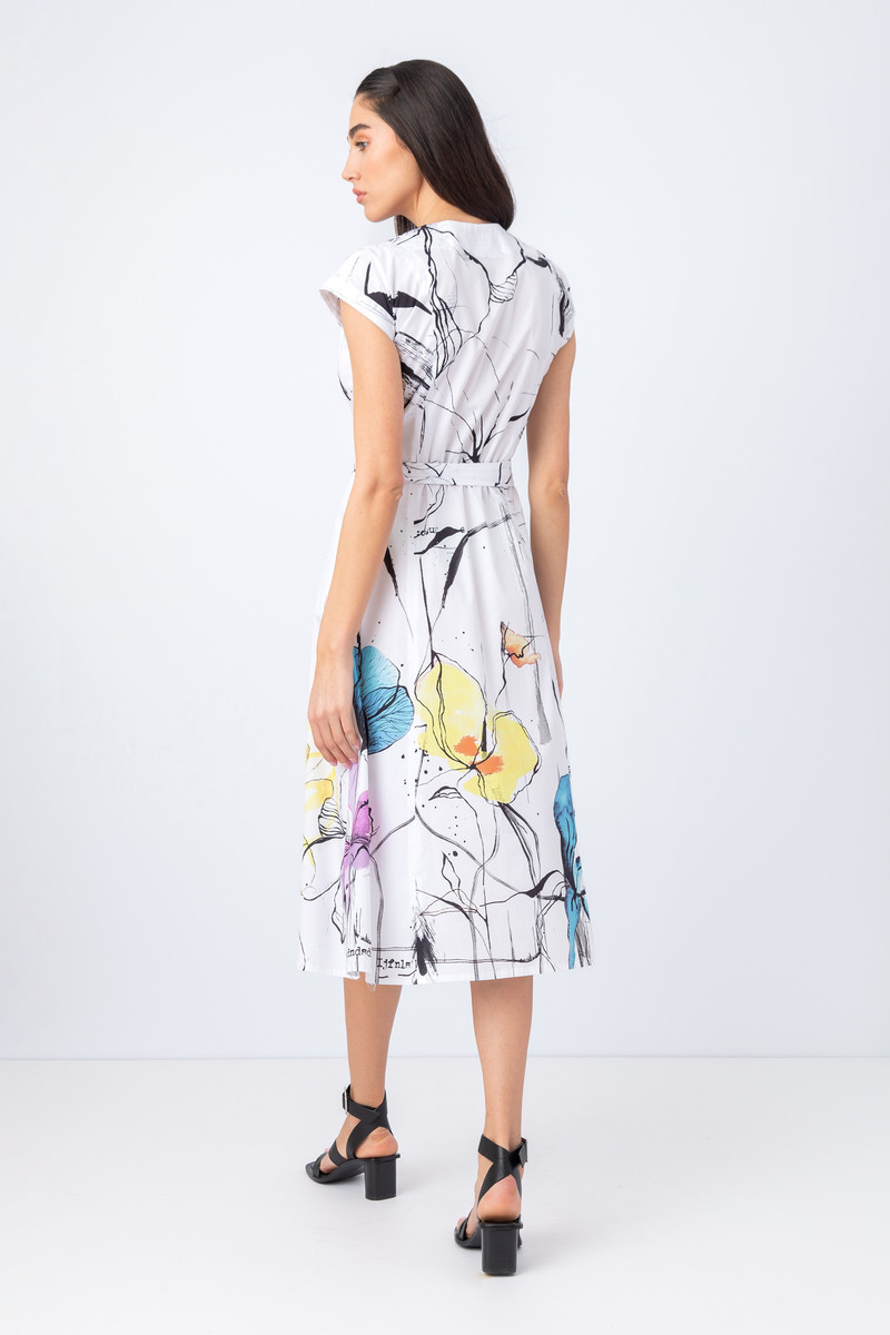 IVKO - A-Line Dress Letter Print White