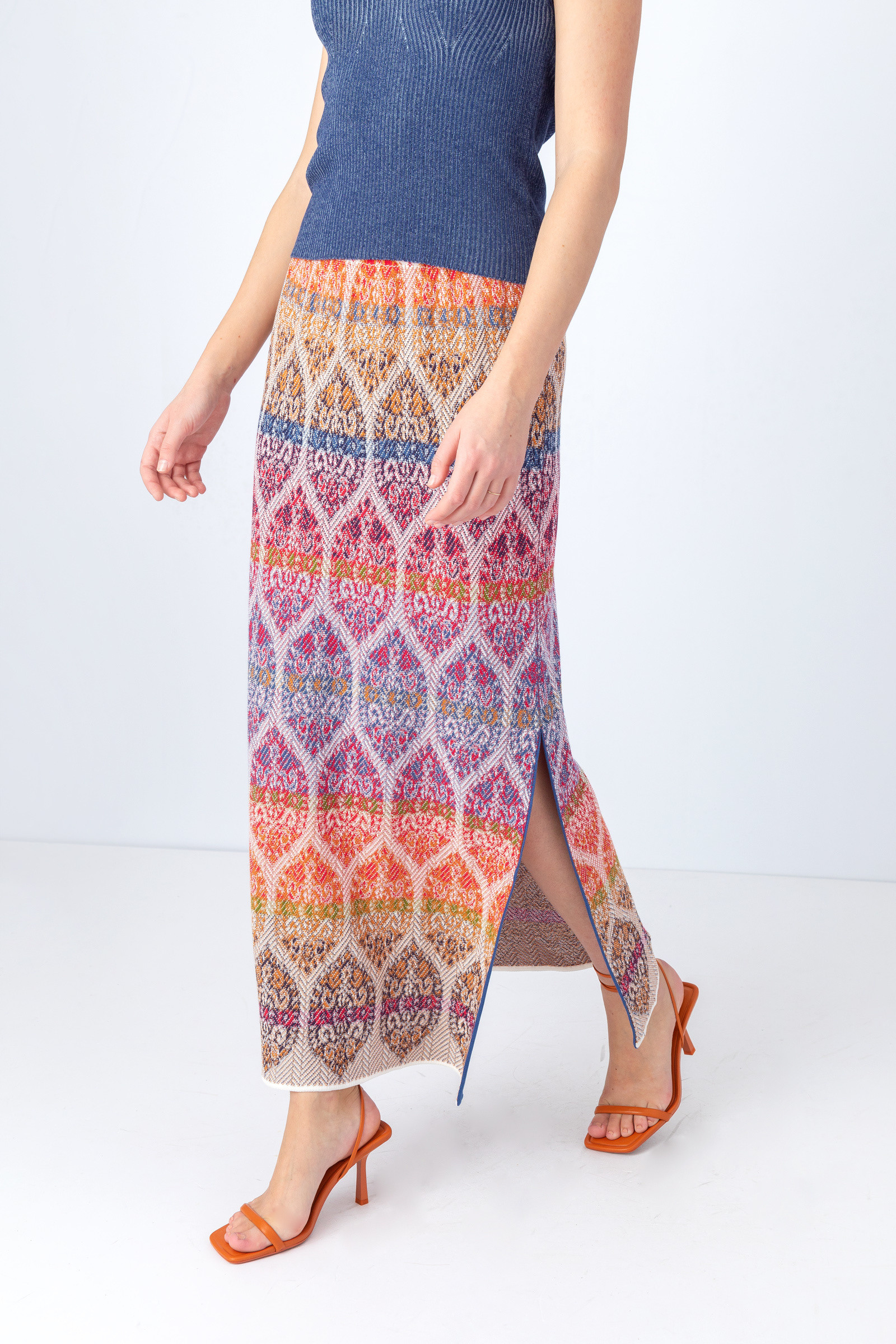 IVKO  Woman IVKO - Maxi Skirt Retro Pattern Off-White