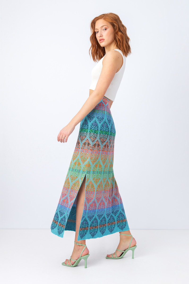 IVKO - Maxi Skirt Retro Pattern Sky