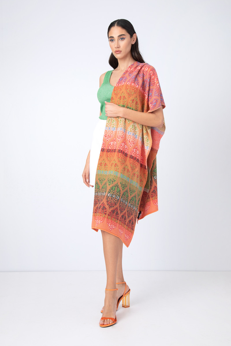 IVKO - Jacquard Scarf Retro Pattern Peach