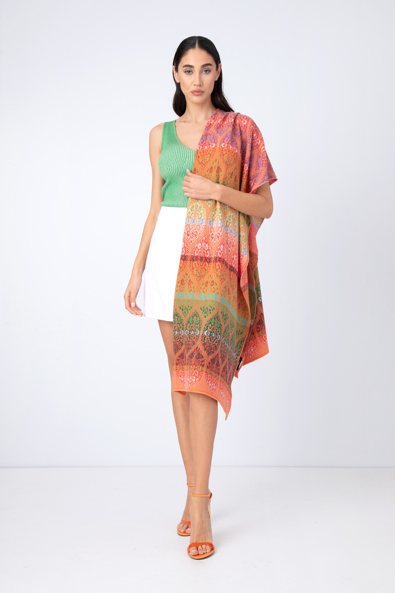 IVKO - Jacquard Scarf Retro Pattern Peach