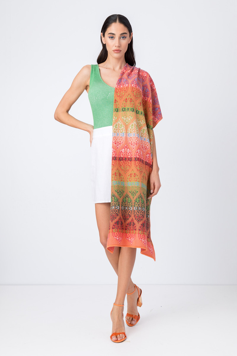IVKO - Jacquard Scarf Retro Pattern Peach