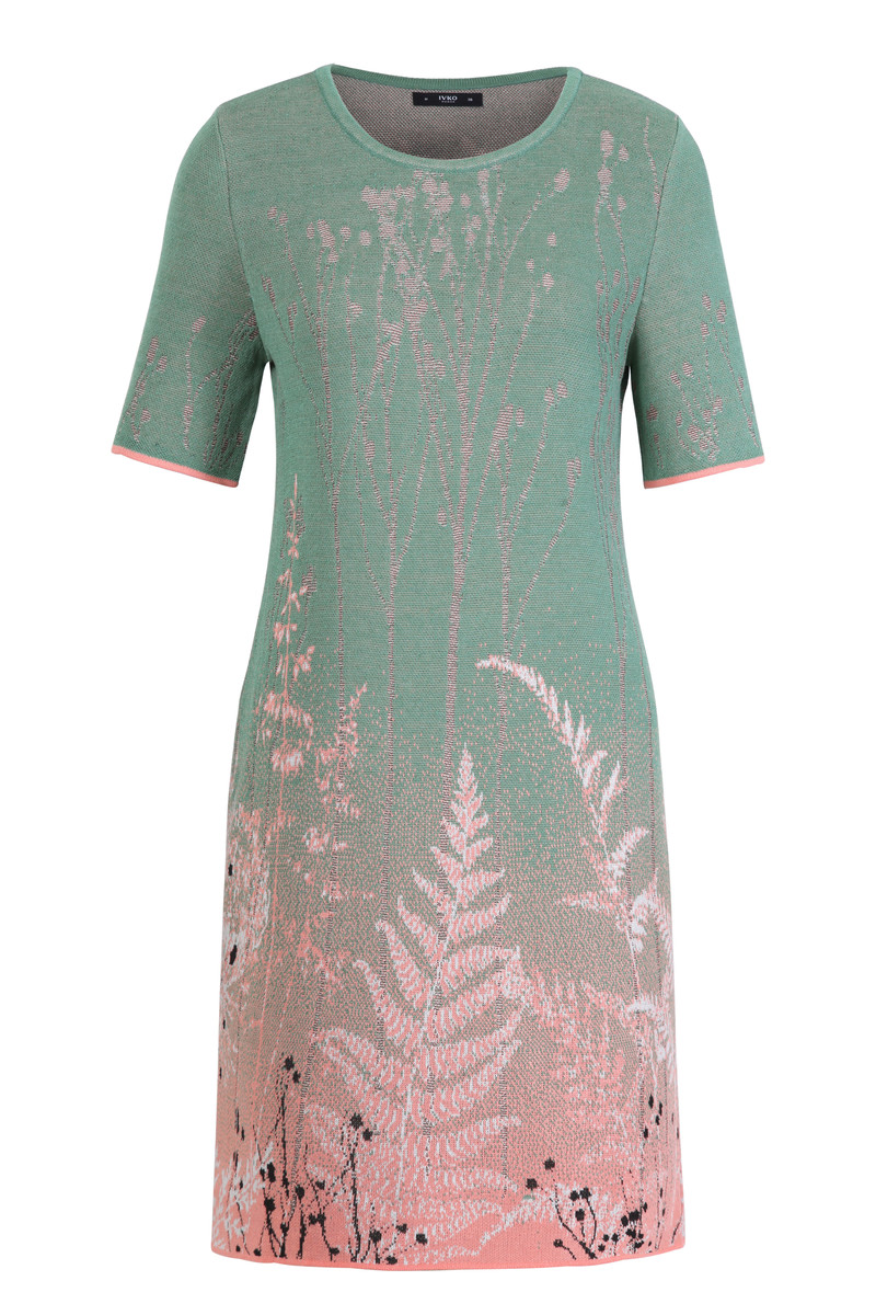 IVKO - Brocade Dress Shadow Pattern Pastel Green